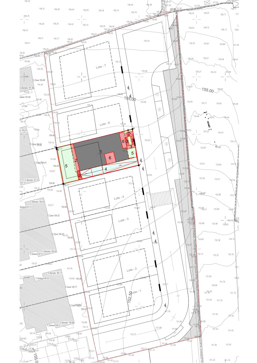 Planta de implantação da moradia, conforme documentação de arquitetura